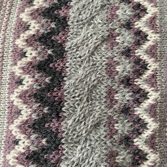 Calypso St. Barth 100% Baby Alpaca Cardigan Sweater Gray Pink Beaded, tassel S - Picture 14 of 16